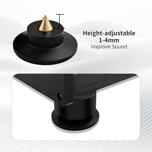 Turntable Isolation Feet, 4-Pack 44.5x30mm (Black) - color: Black
