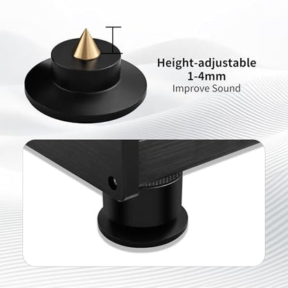 Turntable Isolation Feet, 4-Pack 44.5x30mm (Black) - color: Black