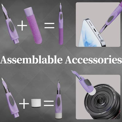Laptop Computer PC Gaming Keyboard Cleaner Kit with Earbud Cleaning Pen, Hatstart Phone Tablet Touch Screen Mist Spray Device Clean Tool for iPhone iPad Airpod MacBook Pro, Cool Gadgets Gifts for Men - color: Purple