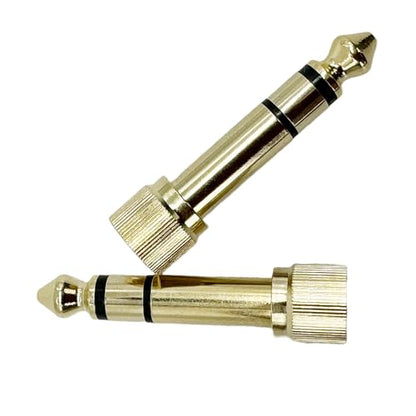 3Pcs Gold Plated 6.35mm 1/4" (1/4 Inch) Stereo Male to 3.5mm 1/8" (1/8 Inch) Female Jack Audio Adapter with Screw On Stereo Phone Screw-On Adapter for Guitar Headphones Amp
