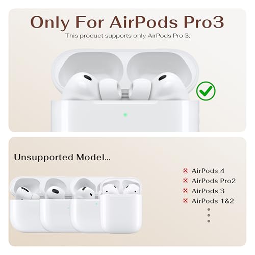 for AirPods Pro 3rd Case with Safety Lock,Magsafe Compatible,Flower | Double Secure Lock,Drop Protection,Two-Piece Design,with Gold Keychain, Anti Lost, Dustproof, Cute AirPods Pro 3 Case - color: Black + White, size: Airpods Pro 3 Case