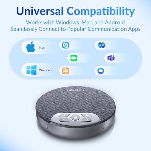 FreeChat Speakerphone, Conference Speaker with 4 Mics, 360° Enhanced Voice Pickup | AI Noise Reduction, AI Echo Cancellation, Auto Volume Balance, Plug & Daisy Chain, Full-Duplex Calling - color: Supports 2-Unit Daisy-Chaining