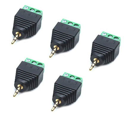 Sscon 5pcs 2.5mm Stereo Audio Male Plug to AV 3-Screw Terminal | Sscon 5pcs 2.5mm Stereo Audio Male Plug to AV 3-Screw Terminal Block Balun