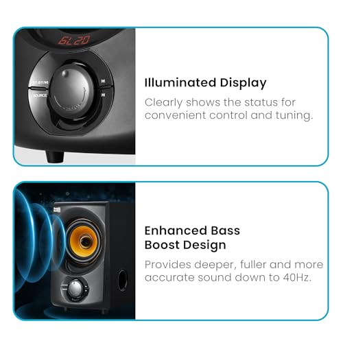 Acoustic Audio by Goldwood Bluetooth 2.1 Speaker System 2.1-Channel Home Theater Speaker System, Black (AA2170) - color: Gold
