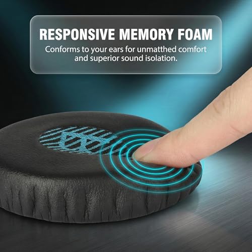 Replacement Ear Pads Cushion for Bose OE2 OE2i SoundLink On-Ear Headphones | Memory Foam Protein Leather Noise Isolating Easy Snap On Long Lasting Comfort Fit