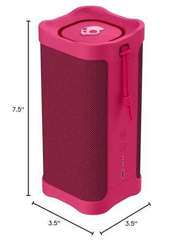 Lifeworks Skullcandy Terrain XL Wireless Bluetooth Speaker - IPX7 Waterproof Portable Speaker, 18 Hour Battery, Nylon Wrist Wrap, True Wireless Stereo (Pink) - color: Pink, style: Terrain XL