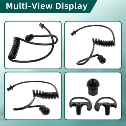 AUTOKYA Pair Black Accoustic Ear Tube Black Medium Earmold for Police Radio Earpiece