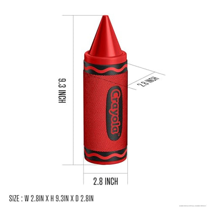 Crayola Kids Crayon Speakers Bluetooth, Portable Bluetooth Speakers | 20W Peak Power HD Sound, Mini Bluetooth Speaker Wireless with TWS Pairing BT 5.3, FM Radio Home/Party/Outdoor/Travel - color: Red