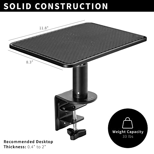 VIVO Clamp-On Universal Height Adjustable Ergonomic Computer Monitor and Laptop Riser, Tabletop Desk Stand, C-Clamp Design, Black, STAND-V000SCB