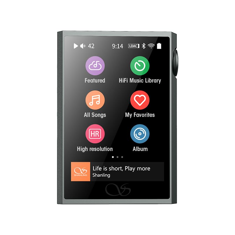 SHANLING M1 Plus Protable Music Player M1Plus Fi-Fi MP3 Player High-Definition Lossless ES9069Q DAC Dual SGM8262 Amplifier PCM768 DSD512 Bluetooth 5.2 LDAC WiFi DLNA Grey - color: Grey