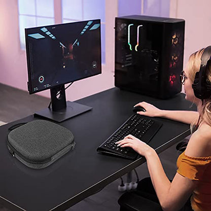 Geekria Shield Headphones Case Compatible with HyperX Cloud Stinger S, Cloud Flight Gaming and More, Replacement Hard Shell Travel Carrying Bag with Cable Storage (Dark Grey)