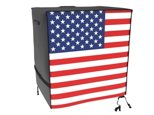 ATYARD 30-inch Outdoor Cover for Keter Unity (Small) Portable Table - UV Resistant, Breathable, All Weather (30" L x 24" W x 32" H)Black,American Flag - color: American Flag, size: 30" L x 24" W x 32" H
