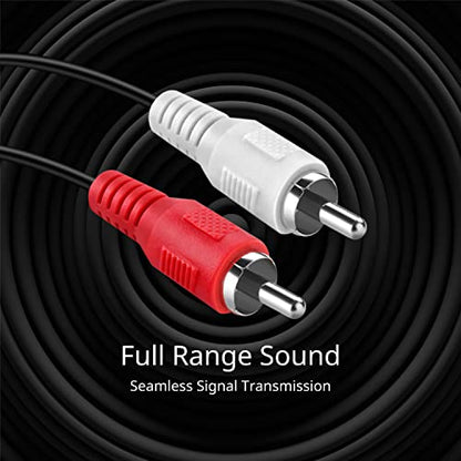 TNP Dual RCA Male to Male Stereo Audio Cable for Car and Home, 10 FT | Red and White Shielded Rca Cord for Amplifiers, Speakers, Home Theater and Hi-Fi Systems; Oxygen-Free Copper Conductors - size: 10FT