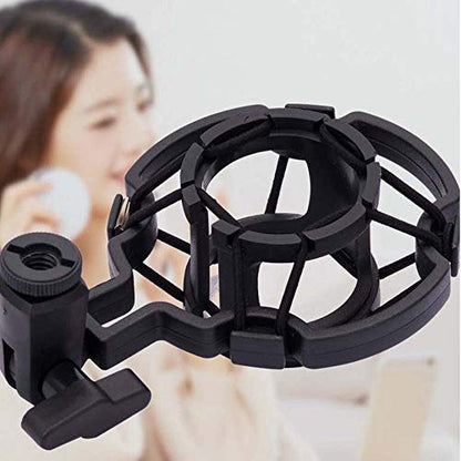 Universal Microphone Shock Mount, Mic Clip Holder for Diameter 47mm-53mm Mic Anti Vibration Adjustable High Isolation Shock Mount