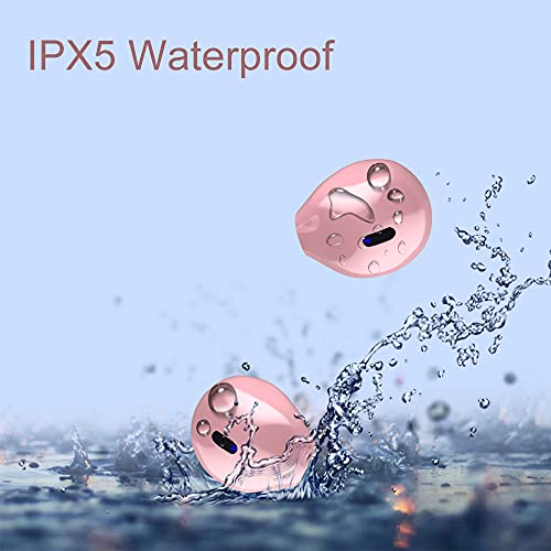 Invisible Mini Wireless Bluetooth Earbuds, Small Semi in-Ear Earbuds for Work & Daily Use, Touch Control, Lightweight for Music & Audiobooks - color: Pink