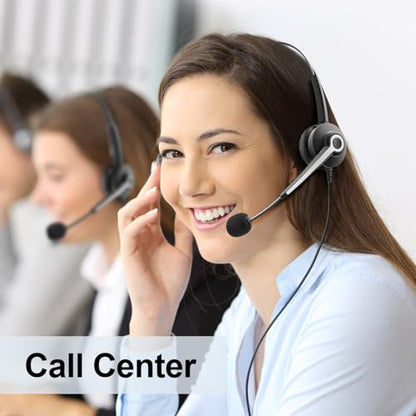 Wantek Mono 2.5mm Telephone Headset with Noise Canceling Mic, Volume Control & Ultra Comfort - Single Ear Design for Panasonic, Cisco, Gigaset, Vtech, AT&T & More Cordless Landline Office Phones - size: 681