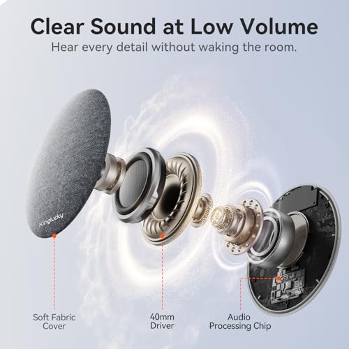Kinglucky Pillow Speaker for Sleeping, Bluetooth, Grey | Under Pillow, Built-in Pink Noise White Noise Sound Machine, Sleep Pink Noise Music - color: Gray