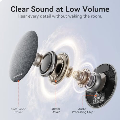 Kinglucky Pillow Speaker for Sleeping, Bluetooth, Grey | Under Pillow, Built-in Pink Noise White Noise Sound Machine, Sleep Pink Noise Music - color: Gray