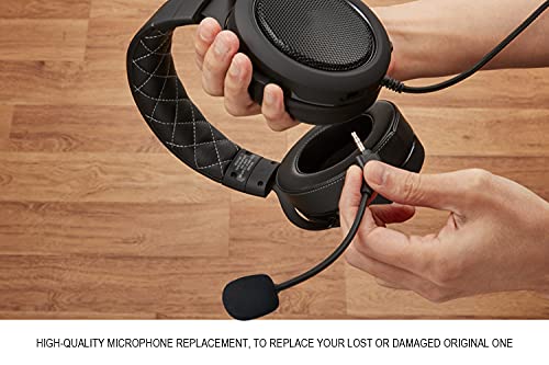 Replacement Game Mic for Corsair HS50 H60 HS70 Series Stereo Gaming Headset on PS4 PS5 Xbox One PC, 3.5mm Detachable Boom Microphone Noise Cancelling