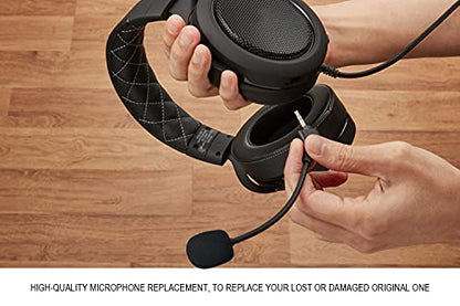 Replacement Game Mic for Corsair HS50 H60 HS70 Series Stereo Gaming Headset on PS4 PS5 Xbox One PC, 3.5mm Detachable Boom Microphone Noise Cancelling