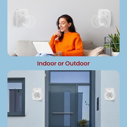 Pyle Outdoor 5.25" Wireless Bluetooth Speaker - 2-Way Waterproof Weatherproof Wall/Ceiling Mounted Dual Speakers with Heavy Duty Grill, Universal Mount, for Patio and Indoor Use (Pair) - color: White