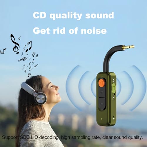 2-in-1 Bluetooth Wireless Audio Transmitter,3.5mm Audio Jack Adapter,Wireless Bluetooth 5.4 Transmitter and Receiver,Suitable for Cars,Computers,Home theaters and Gyms.