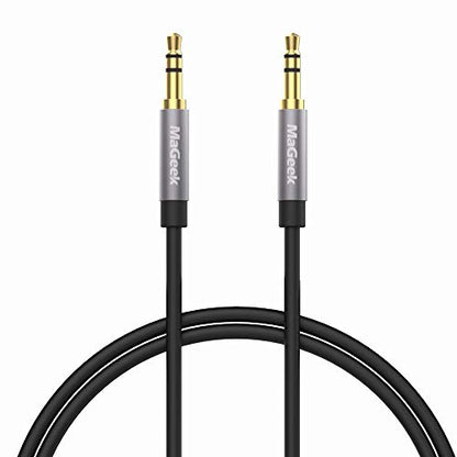 MaGeek 3.5mm Audio Aux Cord, Male to Male Auxiliary Audio Cable Compatible with Beats Headphones, iPhone, iPod, iPad, Car Audio, or Any Audio Device with 3.5mm Aux Port (Black) (1-Pack_3.3ft) - size: 1-Pack, 3.3 ft