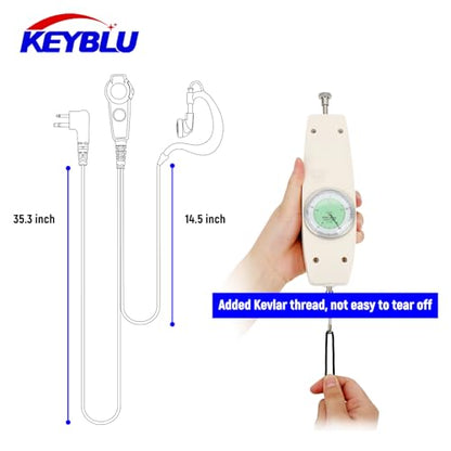 Dual PTT Headsets G Shape Earpiece for Motorola CP200d CP100d CP185 RDM2070d CLS1110 CLS1410 RMU2040 RMU2080D - Clear Sound Transmission, Super Strength Cable Module, High Strength Connector