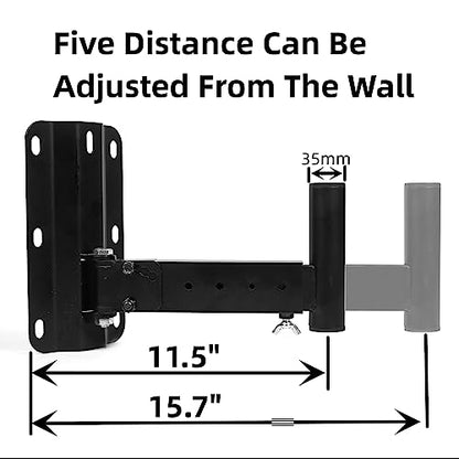 Heavy Duty Speaker Mounts - Support up to 110lbs, Adjustable PA Speaker Brackets, Swivel & Tilt, 2 Packs Black