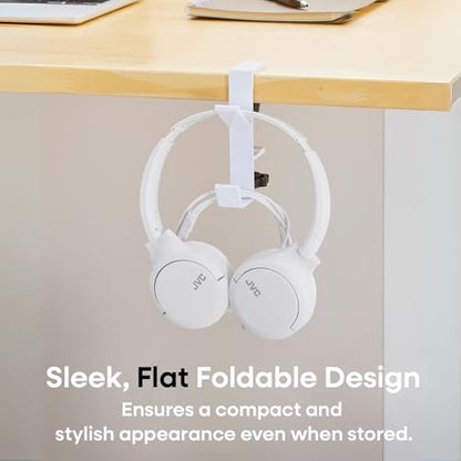 JVC USB-C Wired On-Ear Headphones with Mic – Comfortable All-Day Wear, Clear Calls, Rich Sound – Foldable & Lightweight – Tangle-Free Single-Sided Cable – Great for Gaming & Work from Home - color: White