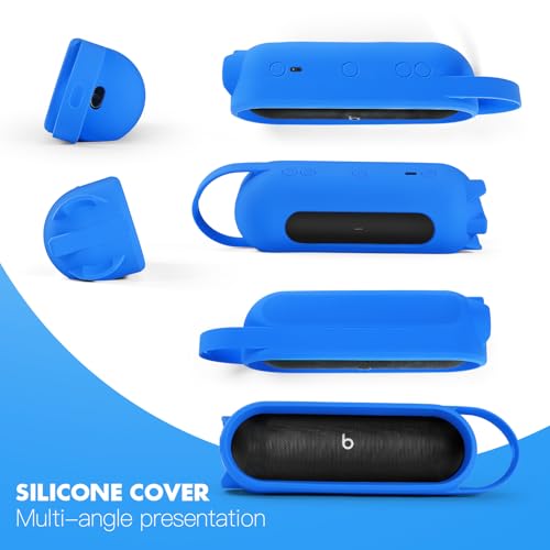 Silicone Cover for Beats Pill Portable Bluetooth Speaker Storage Bag Speaker Holder Travel Bag (Blue) - color: Blue