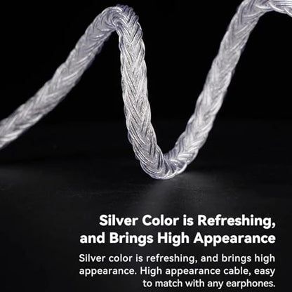 NICEHCK IcyMoon 4.4mm Balanced MMCX HiFi IEM Upgrade Cable | 16-strand OCC silver plated OFC cable, aluminum alloy shell, lossless balanced sound for MMCX IEM & 4.4mm players - size: 4.4mm with MMCX