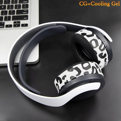 SOULWIT Earpads for Sony PS5 Pulse 3D Wireless Headset, Cooling Gel Replacement Ear Pad Cushions with Noise Isolation Foam - Snow Leopard - color: Snow Leopard