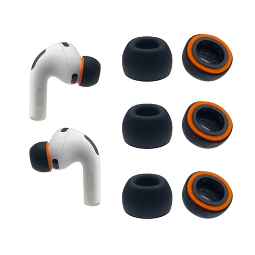 Klowcok Foam Eartips Replacement for AirPods Pro 3 Silicone Shield, Small | Memory Foam Tips Compatible with AirPods Pro3 3rd Generation 2025, Fit in The Charging Case, 3 Pairs, Black - size: Small