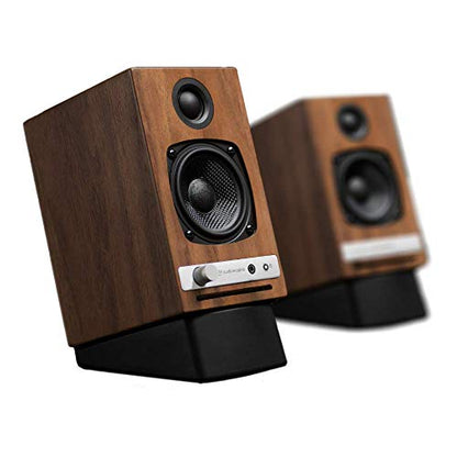 Audioengine DS1 Angled Desktop Speaker Stands – Isolation Speaker Stands | for Computer Speakers and Bookshelf Speakers - Black - color: Black, size: Plastic