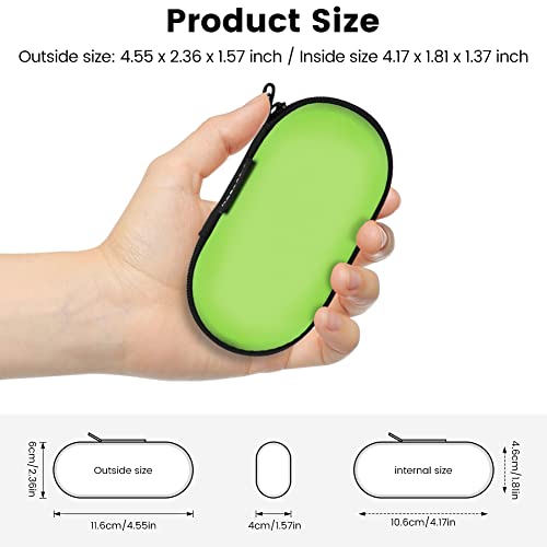 Earbud Case, RISETECH Earphone Carrying Case Holder EVA Headphone Storage Bag Small Cover Zipper Pouch Compatible for EarPods, AirPods, Beats Flex, Bose Wired Earbuds, USB Cable, with Keychain-Green - color: Green