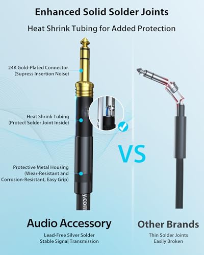 AA AUDIO ACCESSORY XLR Male to 1/4 Cable with XLR Female to Female Adapter Bundle, Rean Connectors from Neutrik, Kevlar-Reinforced Nylon Braided TRS Cable, Balanced Quarter Inch Cord, 10ft, OFC - size: 10ft, style: XLR Male to 1/4 & XLR Adapter