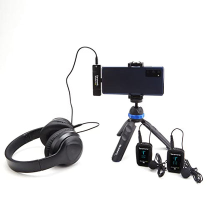 Saramonic Blink 500 Pro X B6 2-Person Wireless Mic System w/Lavaliers & USB-C Receiver for iPhone 15, Android, iPad, Mobile & Computers, Black