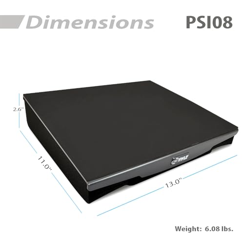Pyle Speaker Isolation Pads - 13 x 11 x 2.6 inches - Acoustic Noise Isolation Platform - Foam Riser Recoil Stabilizer with Rubber Base for Studio Monitor, Subwoofer, Loudspeaker - PSIO8 - size: 13.0" x 11.0" (Single)