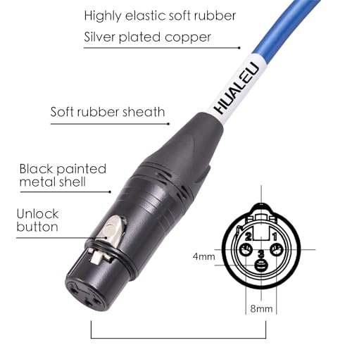 2Pack 1Feet Balanced XLR Female to Right Angle 1/4" TRS Micphone Cable,6.35mm Stereo Male to XLR Female Audio Cable,6N OFC+Silver Plated HI-END Audio Cable for Mixer Micphone - size: 1Feet（2Pack）, style: 90° TRS To XLR F