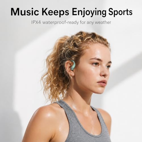 Wireless Sport Earbuds Bluetooth Headphones,Lightweight Earbuds with Ear Hooks,Bluetooth5.4 Wireless Earphones,25H Playtime, IPX4 Waterproof Running Headphones for Gym(Green) - color: Green
