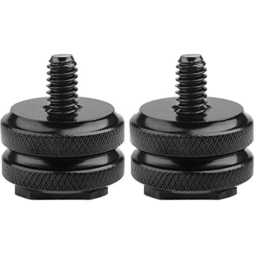 Camera Hot Shoe Mount to 1/4"-20 Tripod Screw Adapter Cold Shoe Mount,2Pcs