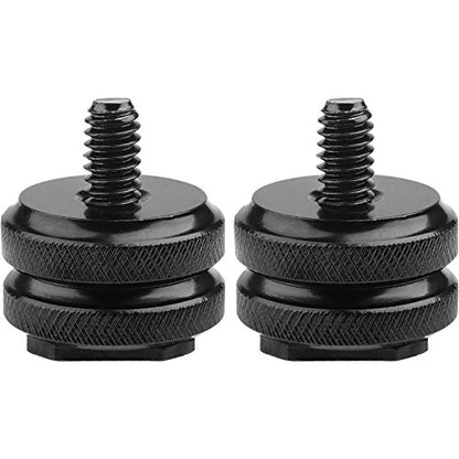 Camera Hot Shoe Mount to 1/4"-20 Tripod Screw Adapter Cold Shoe Mount,2Pcs