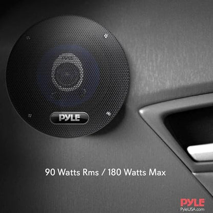 Pyle 4" Car Sound Speaker (Pair) - Upgraded Blue Poly Injection Cone 2-Way 180 Watt Peak w/ Non-fatiguing Butyl Rubber Surround 110 - 20Khz Frequency Response 4 Ohm & 3/4" ASV Voice Coil - PL42BL - size: 4 Inch