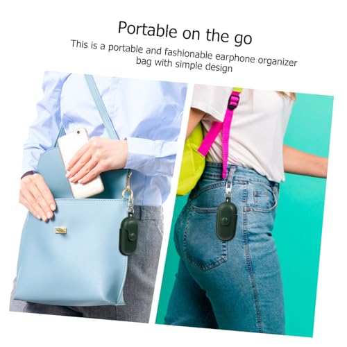 Toddmomy Protective Case for Earbuds 3i, Waterproof Earphone Holder with Scratch-Resistant Hard Shell, Dark Green Cover for Travel and Outdoor Use