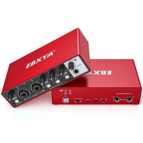EBXYA 2x2 Audio Interface - 24-bit/192kHz USB Recording Sound Card
