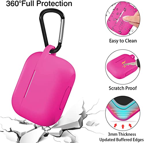 Lerobo for AirPod Pro Case, Soft Silicone Cover with Keychain, Rose Pink | Drop Protection, Scratch & Dust Resistant, Wireless Charging, Compatible with Apple AirPods Pro 2/1 Case Cover for Women Men - color: Rose Pink