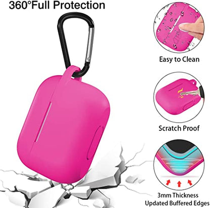 Lerobo for AirPod Pro Case, Soft Silicone Cover with Keychain, Rose Pink | Drop Protection, Scratch & Dust Resistant, Wireless Charging, Compatible with Apple AirPods Pro 2/1 Case Cover for Women Men - color: Rose Pink