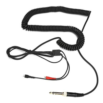 Headphone Coiled Audio Cable with 3.5mm to 6.35mm Adapter, Replacement Cable for Sennheiser HD25 HD560 HD540 HD430 HD250, Oxygen - Free Copper Twisted Pair for HD Sound