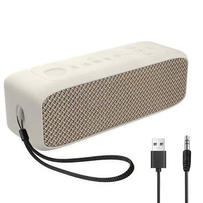 NOBIS 20W Bluetooth Speakers, IP68 Waterproof, Up to 24H Playtime | TWS Pairing, BT 6.0, EQ Mode, TF card & AUX input,Hands-Free Call with App Control for Outdoor, Travel, Home - color: White